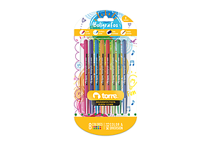 SET LAPICES TORRE  PASTA 1.0 MM 8 COLORES FUN
