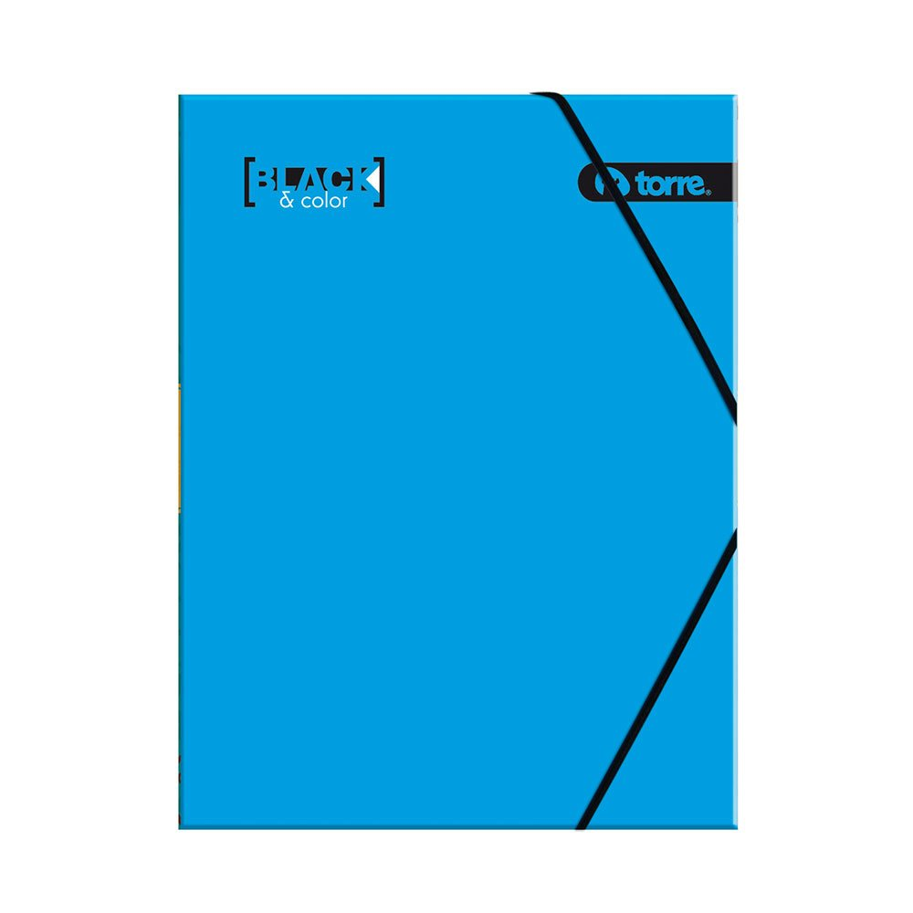 CARPETA CARTON TORRE C/ELASTICO BLACK Y  COLOR