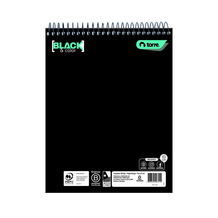 BLOCK CROQUERA TORRE 100 Hjs 16 x 21 BLACK & COLORS 