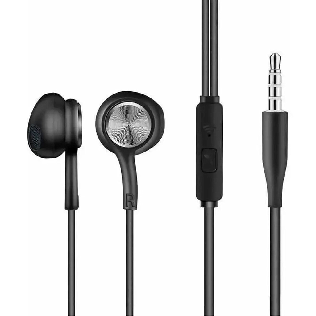 AUDIFONOS AIWA JACK 3.5 AW-I10 C/MICROFONO NEGROS 1.2M