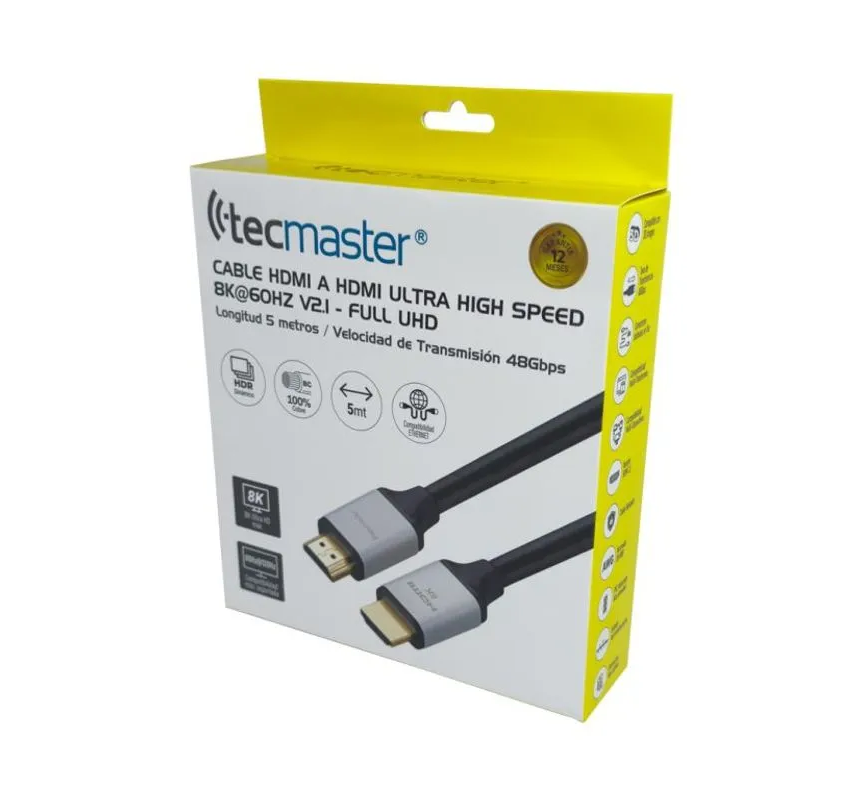 CABLE HDMI TECMASTER 2.1 8K 5M TM-600504-BK