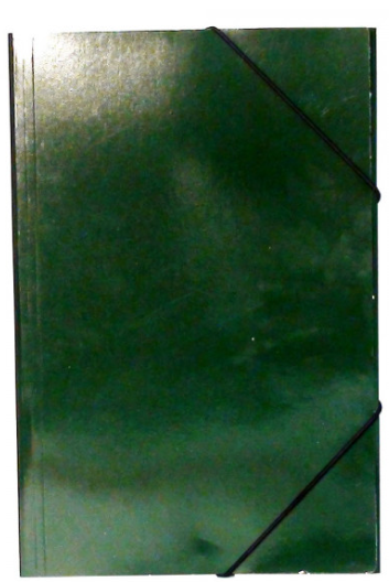 CARPETA CARTON BUHO C/ELASTICO VERDE OSCURO 