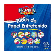 BLOCK PAPEL ENTRETENIDO PROARTE 16 x 16 18 Hjs.