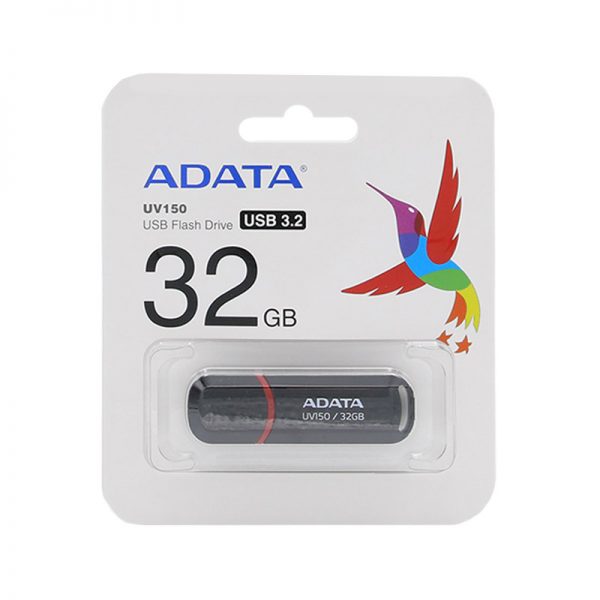 PENDRIVE ADATA 32 GB UV150 NEGRO CON ROJO USB 3.2 