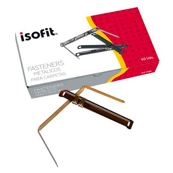 CAJA ACCO CLIP ISOFIT  METALICO PLATEADO  50 UNID. ( CH ) ( CM )