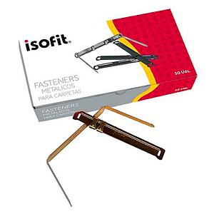 CAJA ACCO CLIP ISOFIT  METALICO PLATEADO  50 UNID. ( CH ) ( CM )