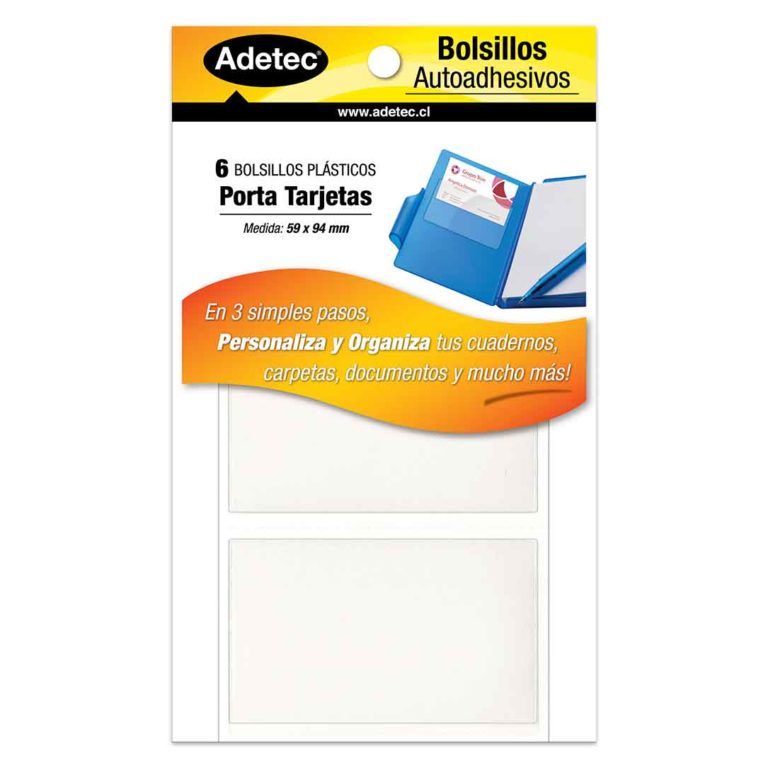 ETIQUETA AUTOADHESIVA DE BOLSILLO ADETEC DE 59 X 94 mm.