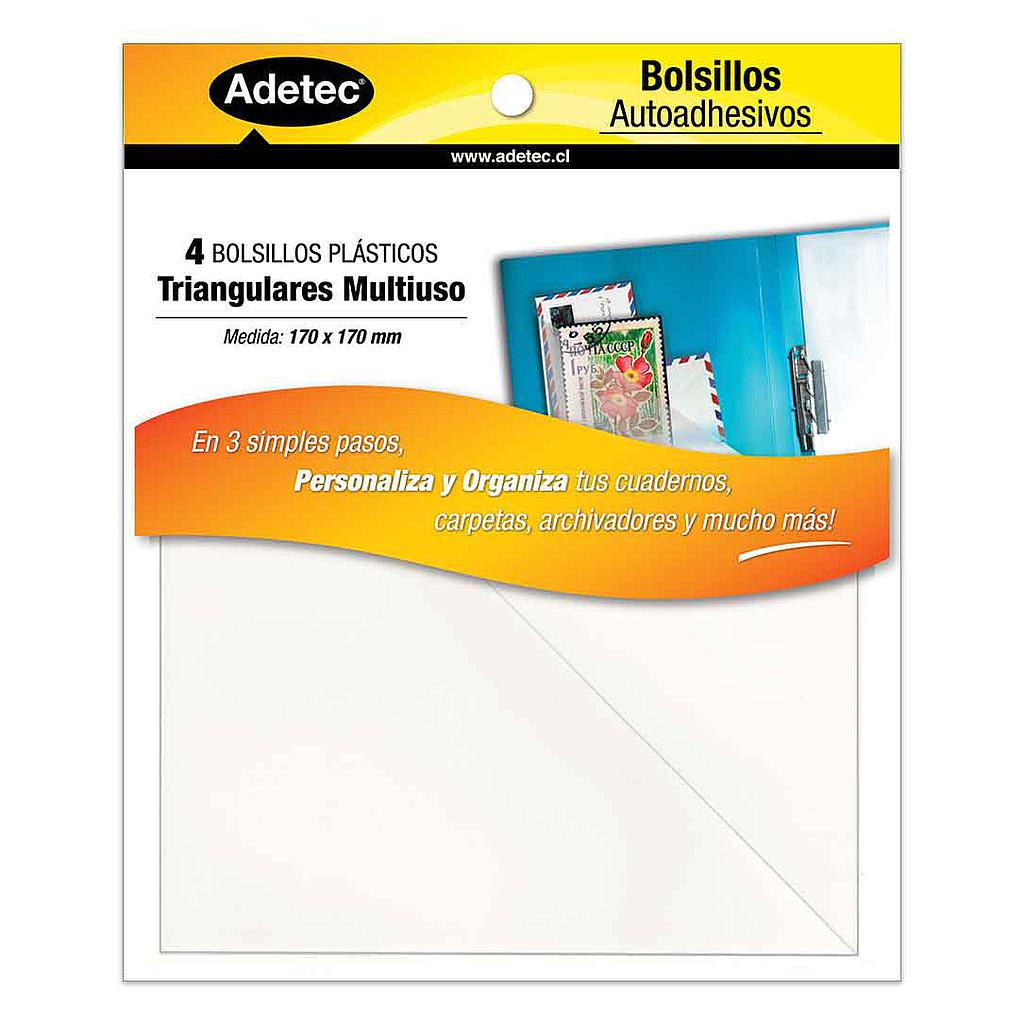 BOLSILLO TRIANGULAR MULTIUSO ADHESIVAS ADETEC 170 X 170 mm.