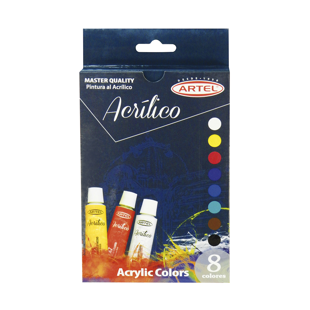 SET PINTURA ACRILICA ARTEL 12ML 8 COLORES