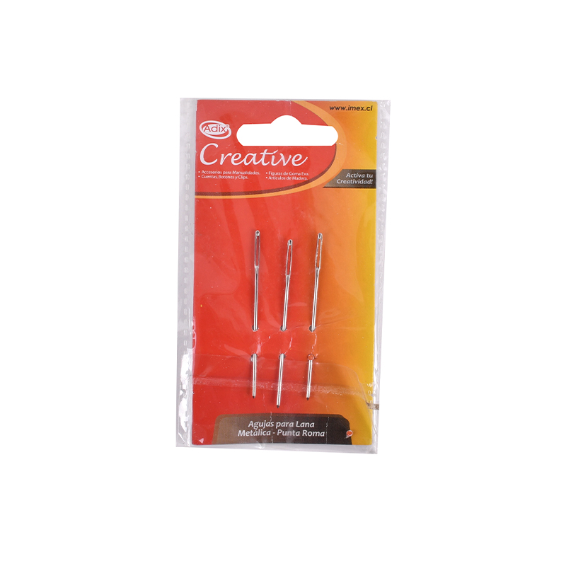 AGUJAS METALICA PARA LANA  ADIX BLISTER 3 UNID