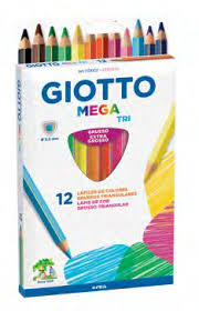 LAPICES DE COLOR GIOTTO MEGA-TRI 12 COLORES LARGO ( DESC. )