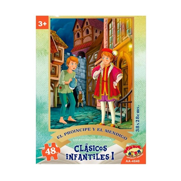 PUZZLE 48 PIEZAS EL PRINCIPE Y EL MENDIGO 38X28CMS. (AA-4840)