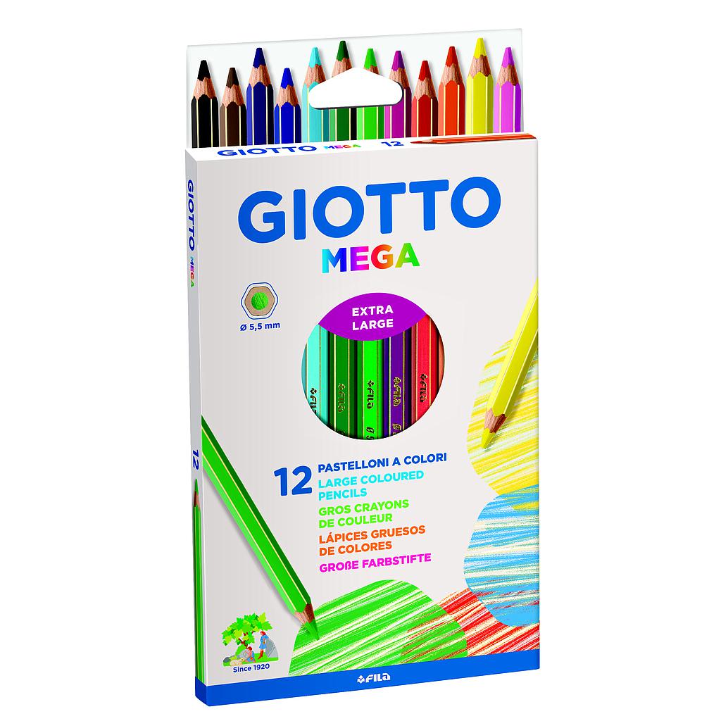 LAPICES DE COLOR GIOTTO MEGA 12 Colores LARGO 