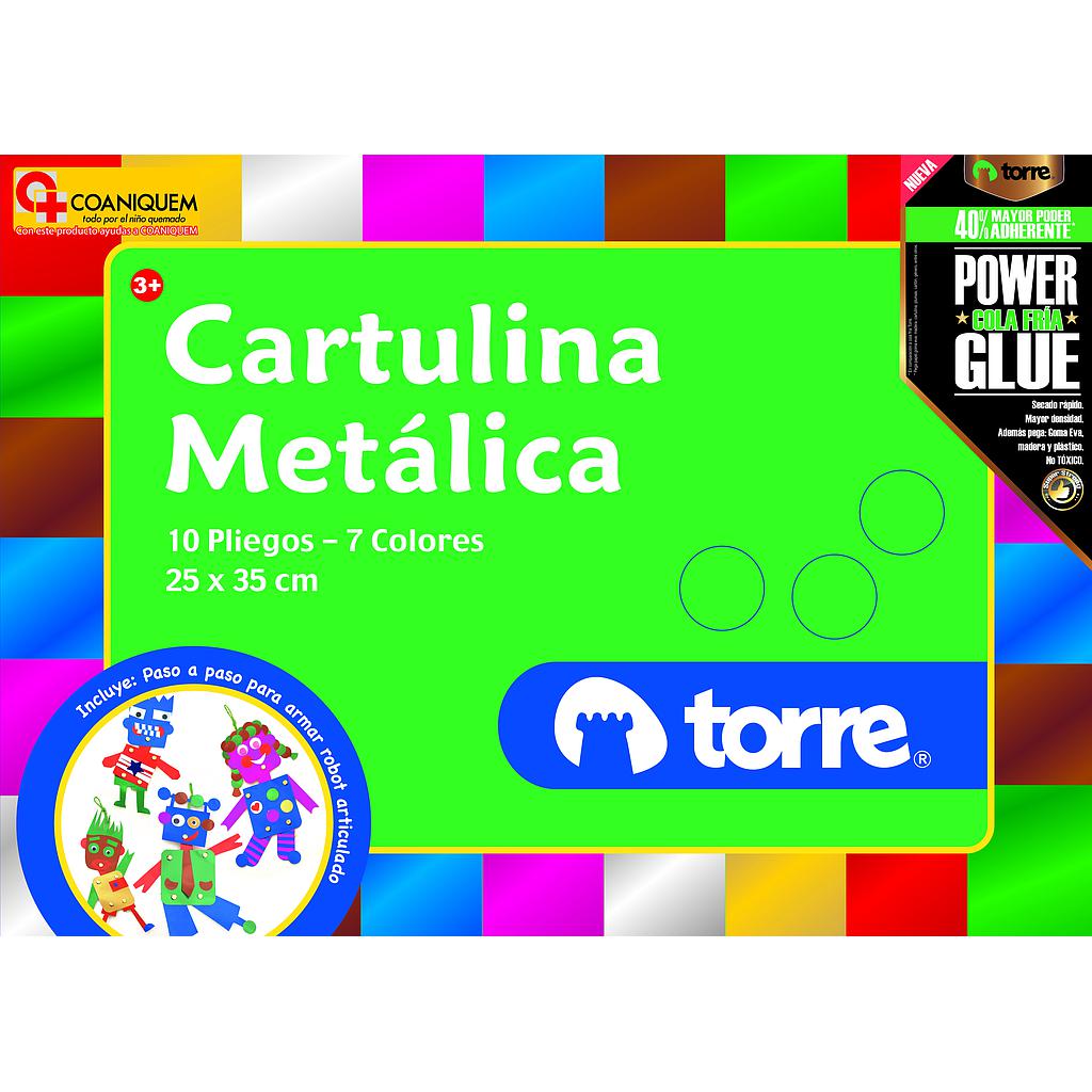 ESTUCHE TORRE CARTULINA METALICA 25 X 35 cm 10 UNIDADES ( CM )