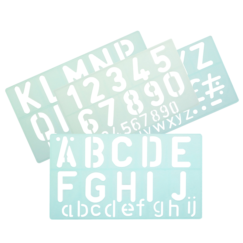 SET DE NORMOGRAFO HAND LETRAS Y NUMEROS x4 UNIDADES