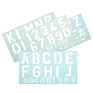 SET DE NORMOGRAFO HAND LETRAS Y NUMEROS x4 UNIDADES