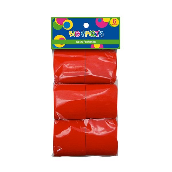 SET 6 FESTONES ROJO PRONOBEL COD 404536