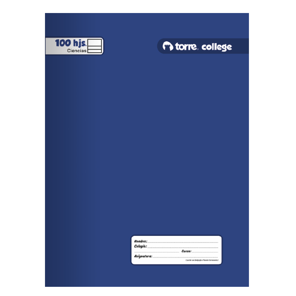 CUADERNO TORRE COLLEGE LISO CIENCIAS 100 hjs.