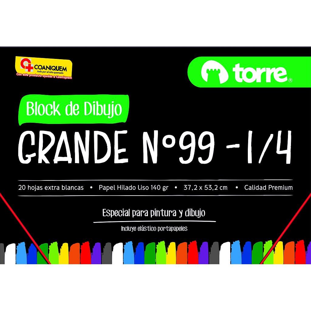BLOCK DE DIBUJO TORRE 99 1/4 20 Hjs. 37.2X53.2CM 140Gr