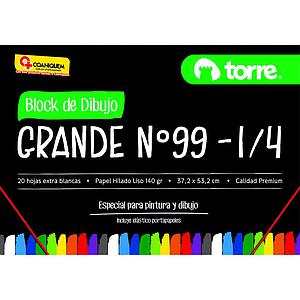 BLOCK DE DIBUJO TORRE 99 1/4 20 Hjs. 37.2X53.2CM 140Gr