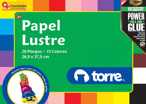 ESTUCHE TORRE PAPEL LUSTRE MAGIA 26,5x37,5Cm 20 HJS. ( CM )