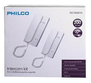 KIT 2 CITOFONOS PUNTO A PUNTO PHILCO 35CT000010 220V