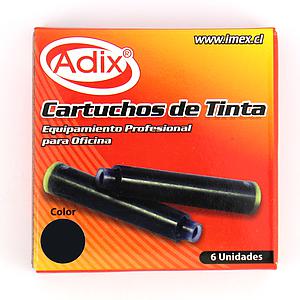 CARTUCHOS DE TINTA ADIX LAPICERA 6 UND. NEGRO